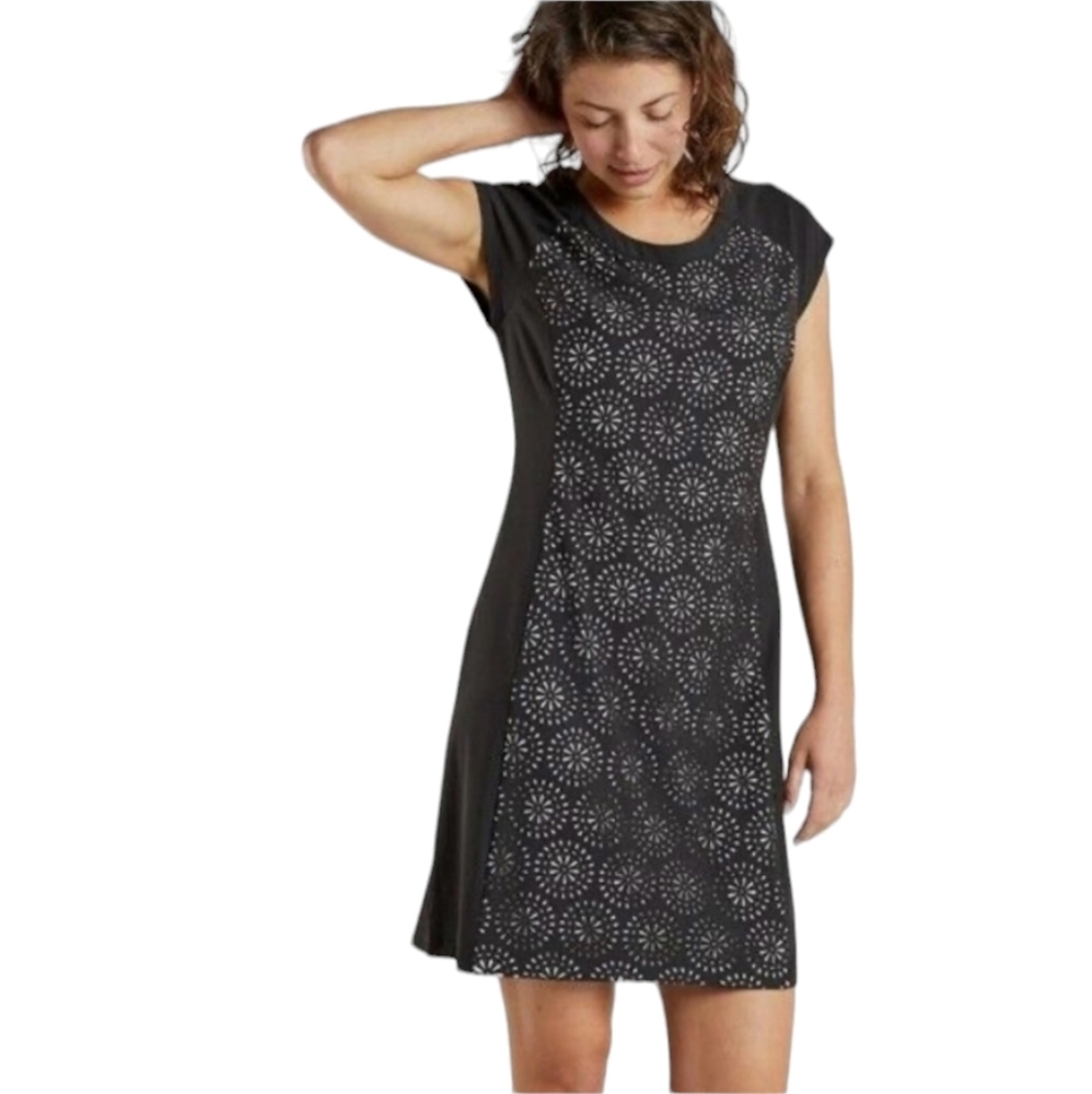 Krimson Klover Jasmine Black White Floral Laser Cut Dress Women's Size Small
